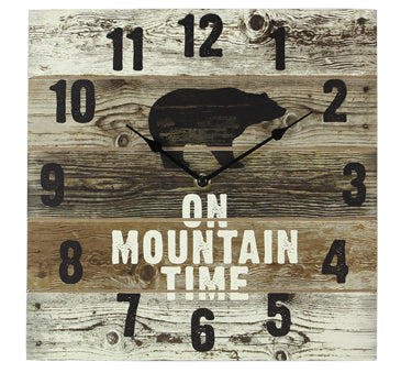 On Mountain Time Bear Clock