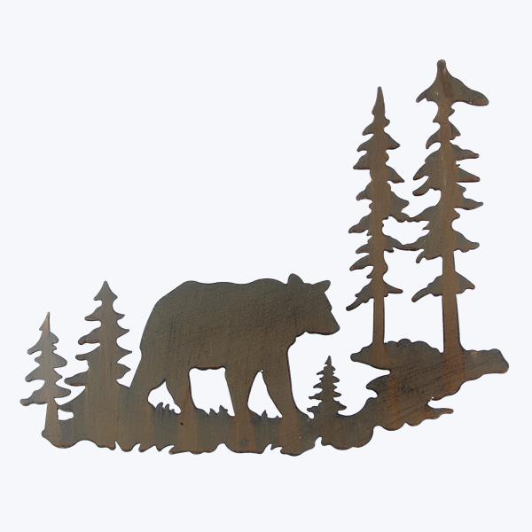 Laser Cut Metal Wall Bear Art