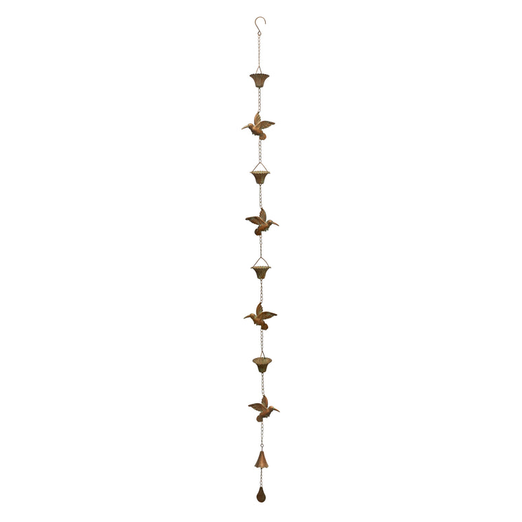 Hummingbird Rain Chain 69”L Iron