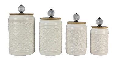 Embossed Canister Set of (4)