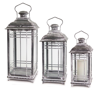 Distressed Metal Lantern Set of (3)